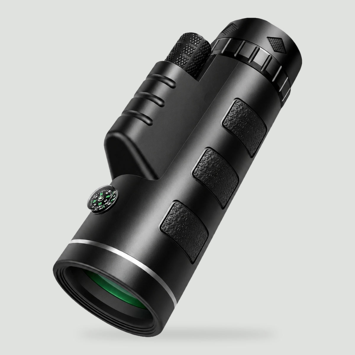 Compact monocular with compass, side view
