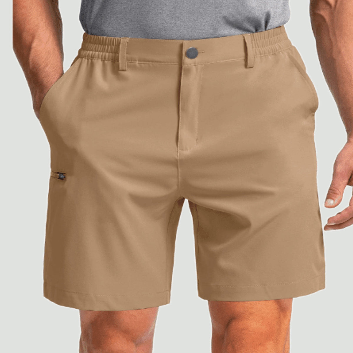 Quick dry stretch shorts in Khaki