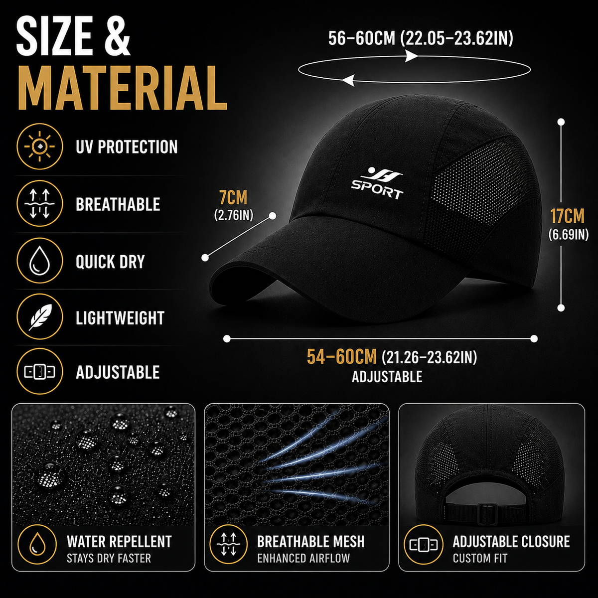Size and material