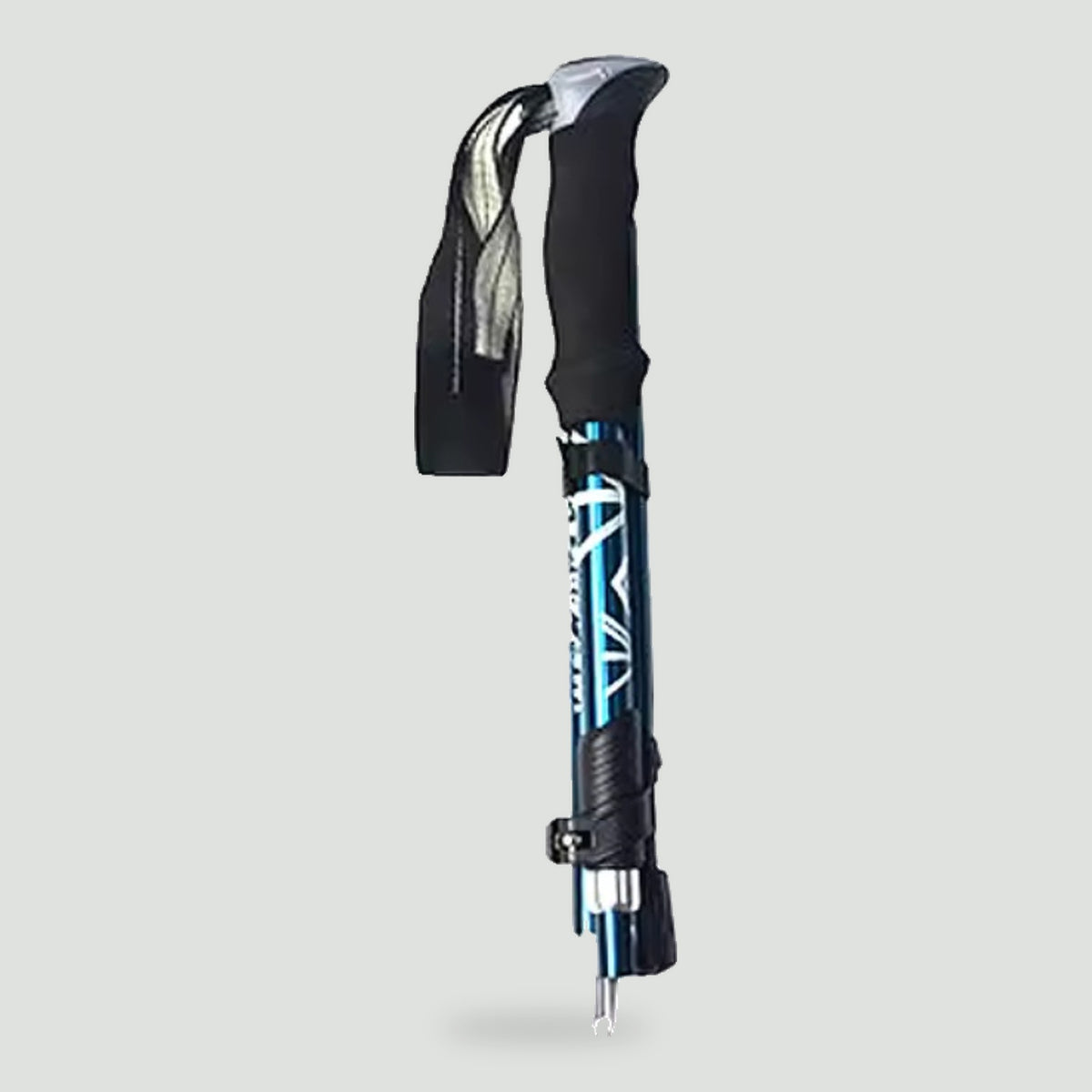 Folding hiking pole in Blue, folded