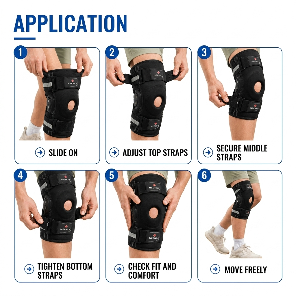 How to put on the knee support in six steps