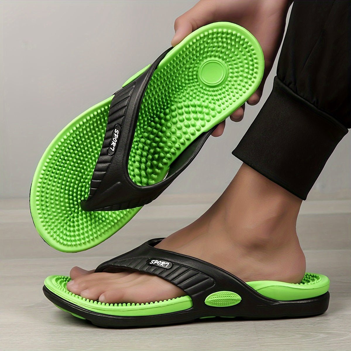 Men's EVA thongs in Green