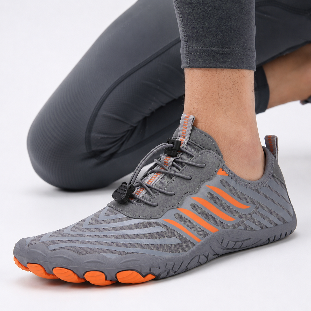 Barefoot water shoes in Grey Orange