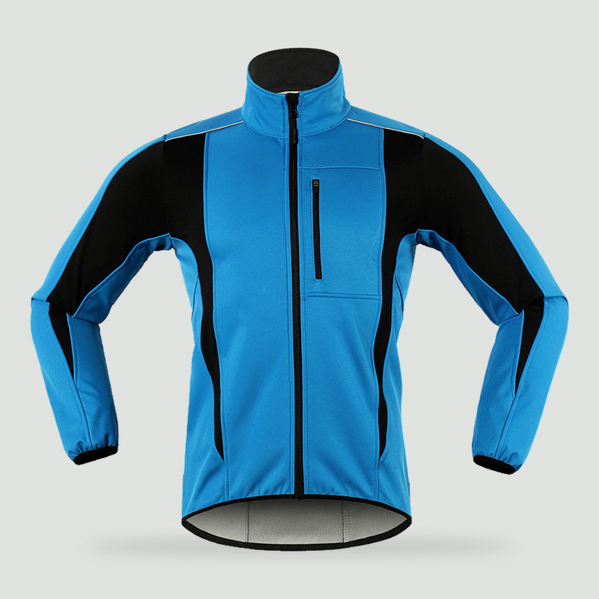 Men's cycling jacket in Lake Blue, front view