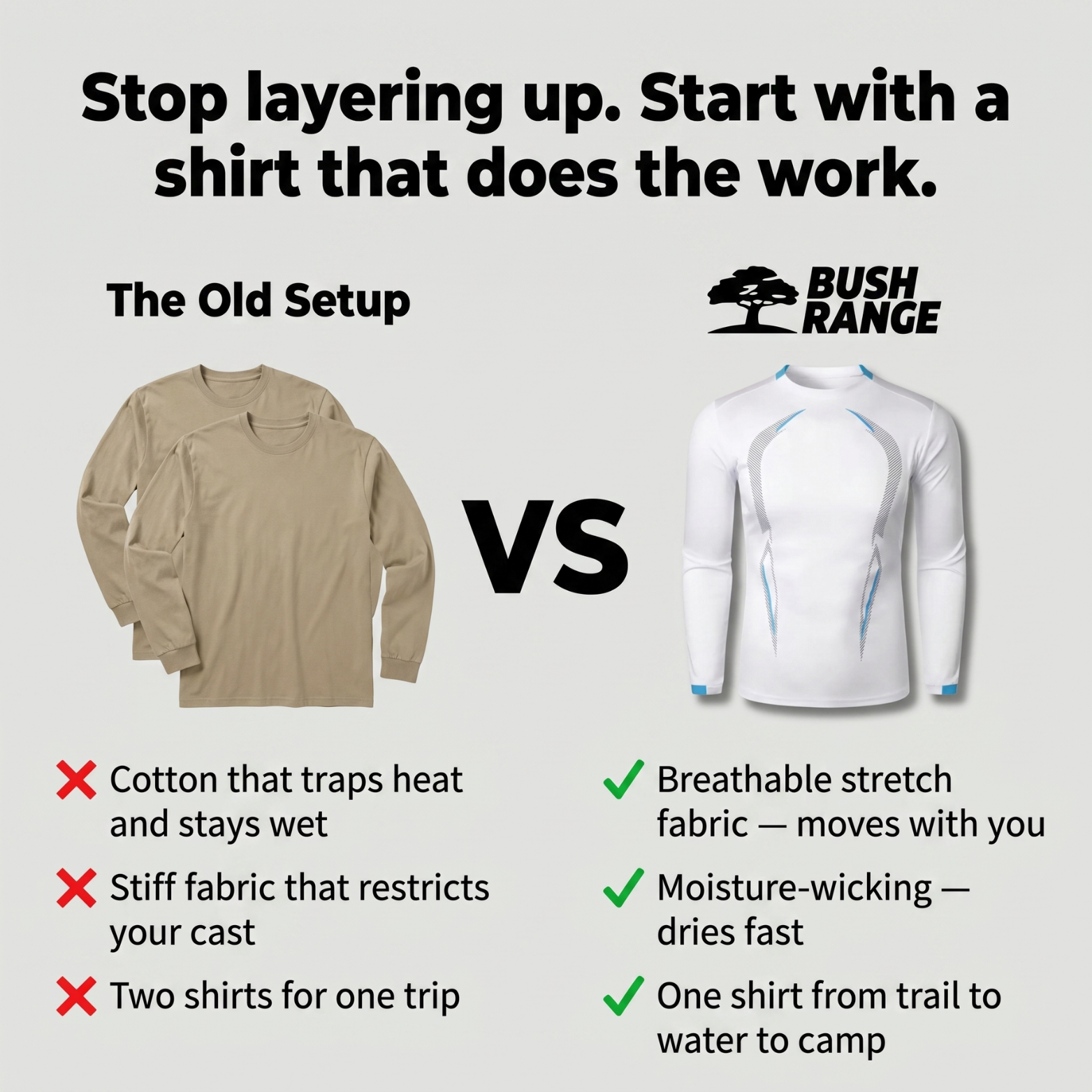 Men’s Breathable Long Sleeve Outdoor T Shirt – Lightweight Trail Layer
