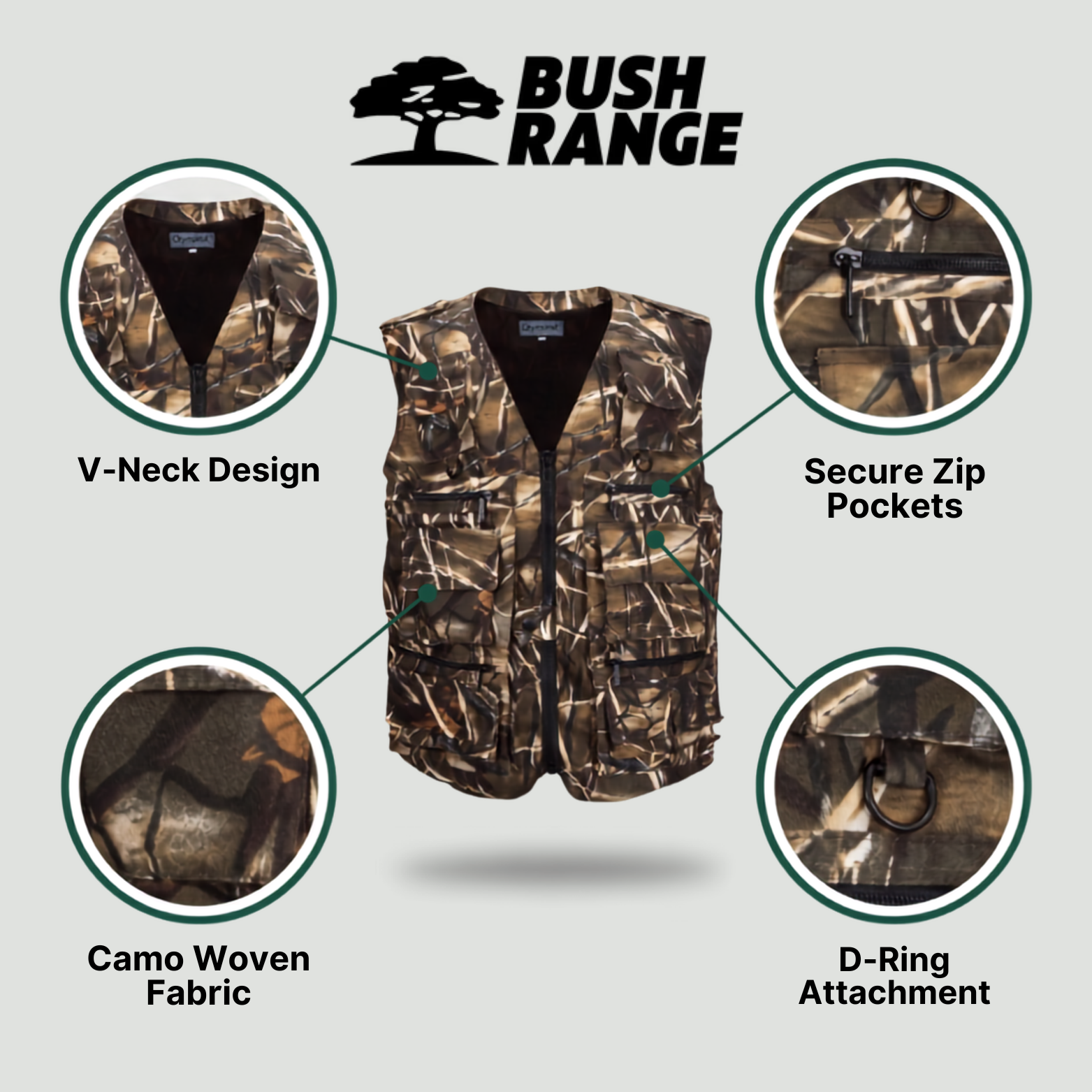 Men’s Camouflage Outdoor Vest – Multi Pocket Utility Design
