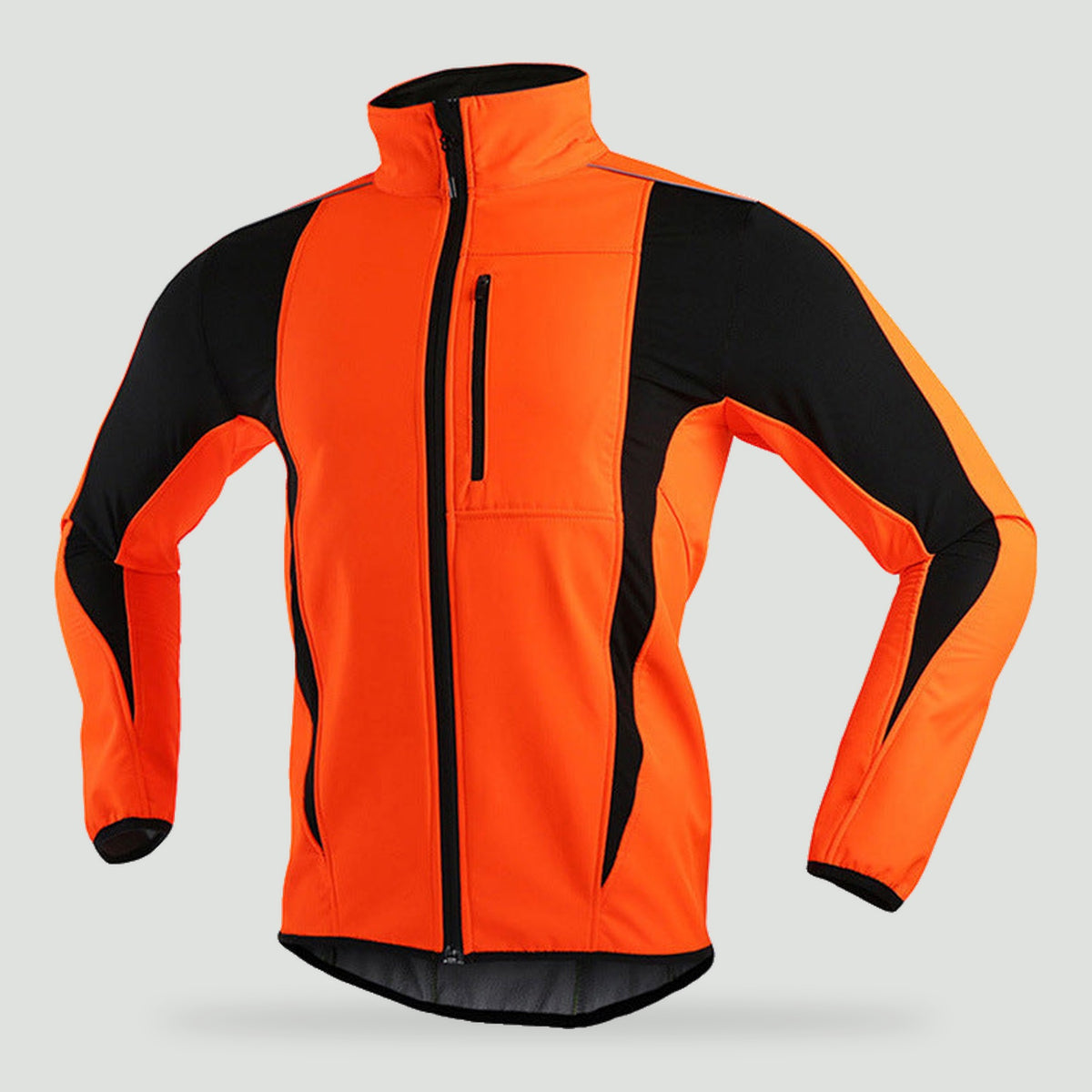 Men's cycling jacket in Orange, front view