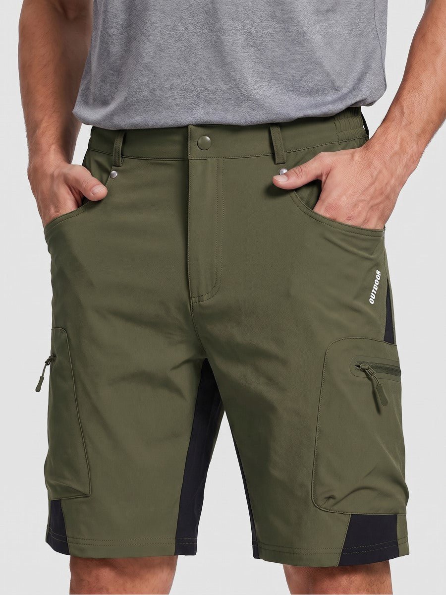 Men's work shorts in Army Green, front view