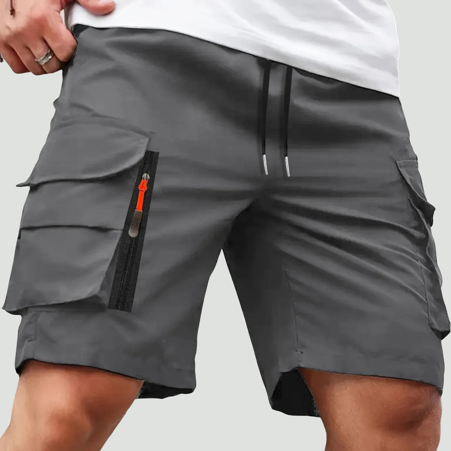 Men’s Lightweight Cargo Shorts with Zip Pockets – Outdoor Hiking Fit
