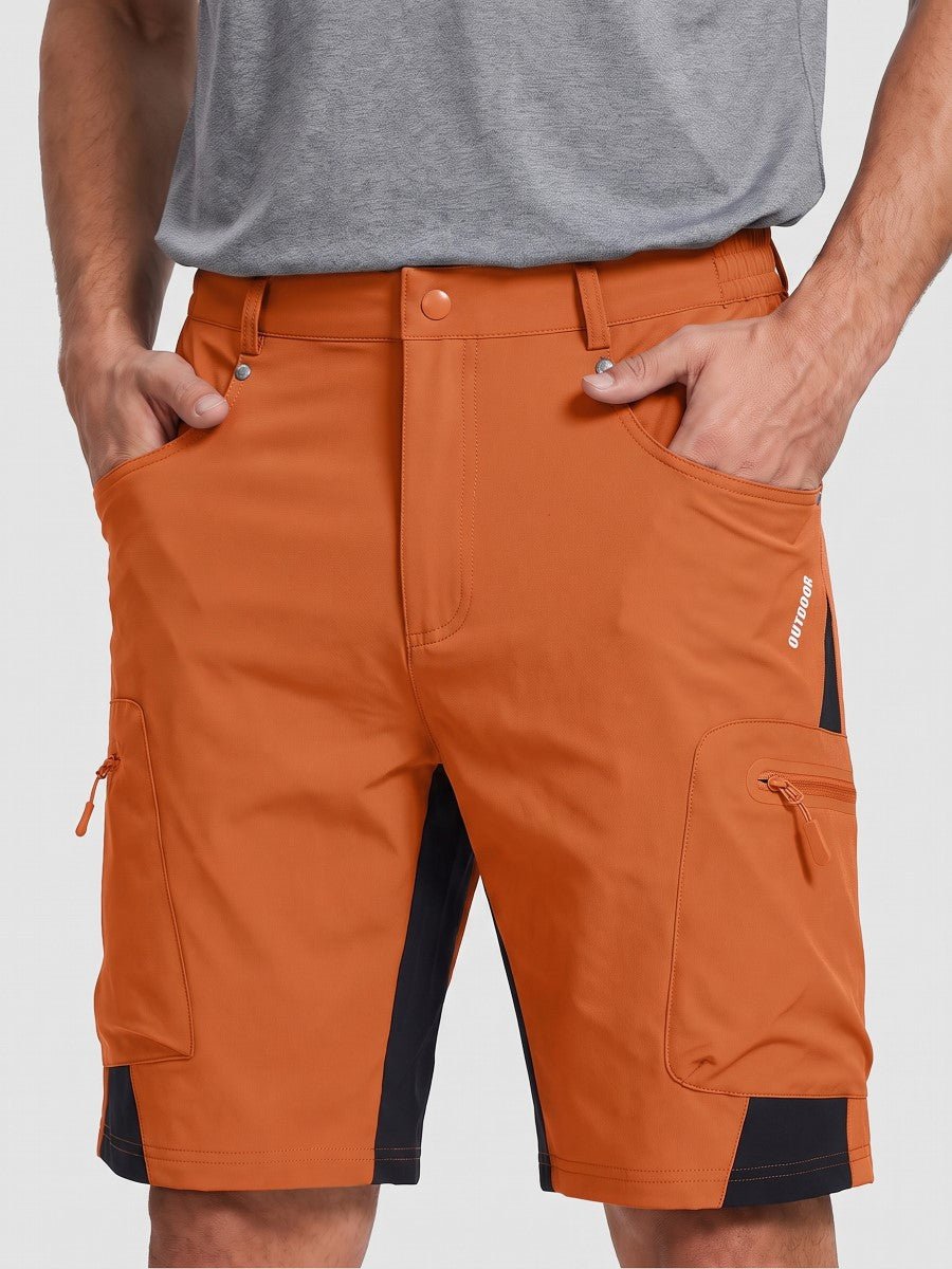 Men's work shorts in Orange, front view