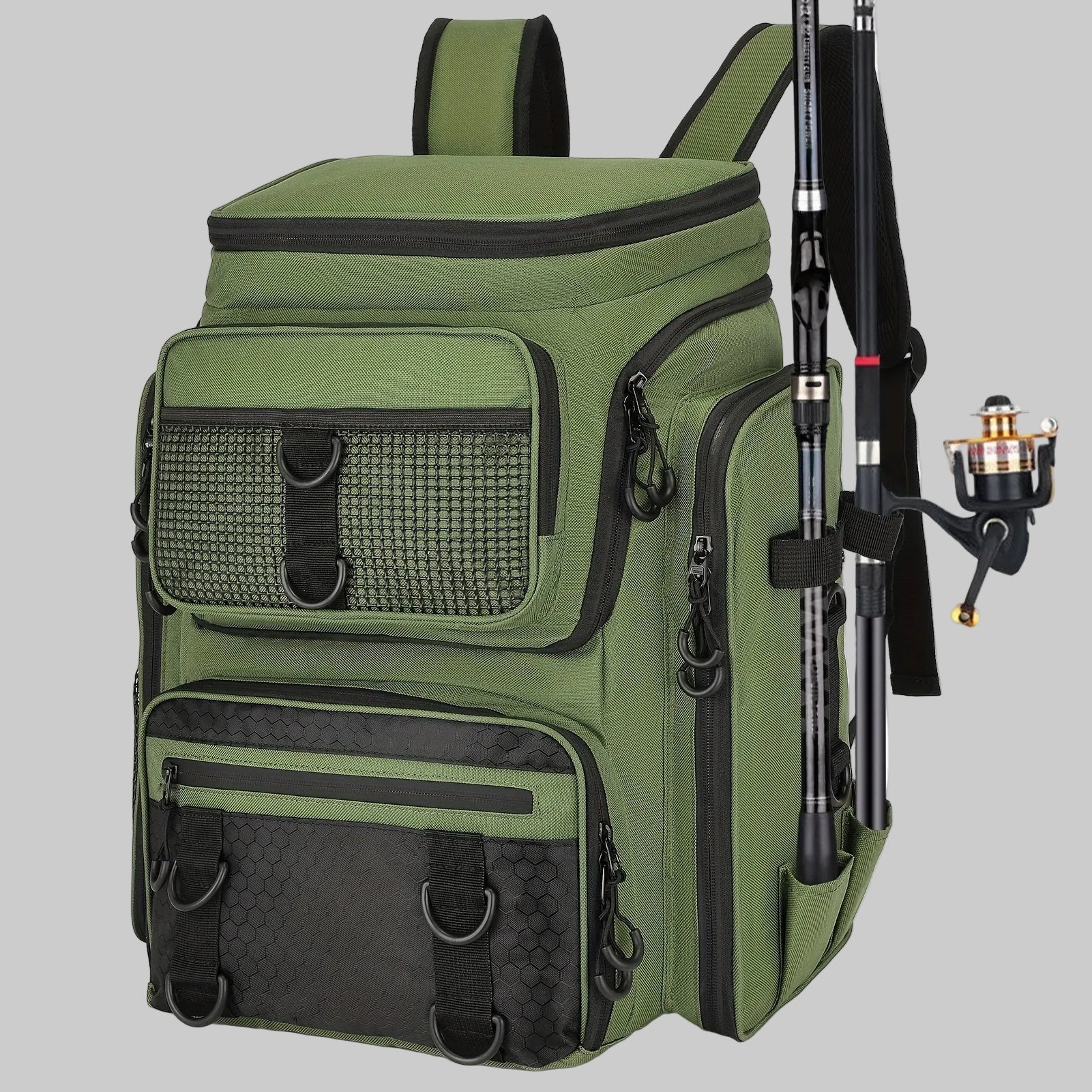 42L Fishing Backpack with Rod Holder – Large Capacity for Outdoor Gear - Bush Range