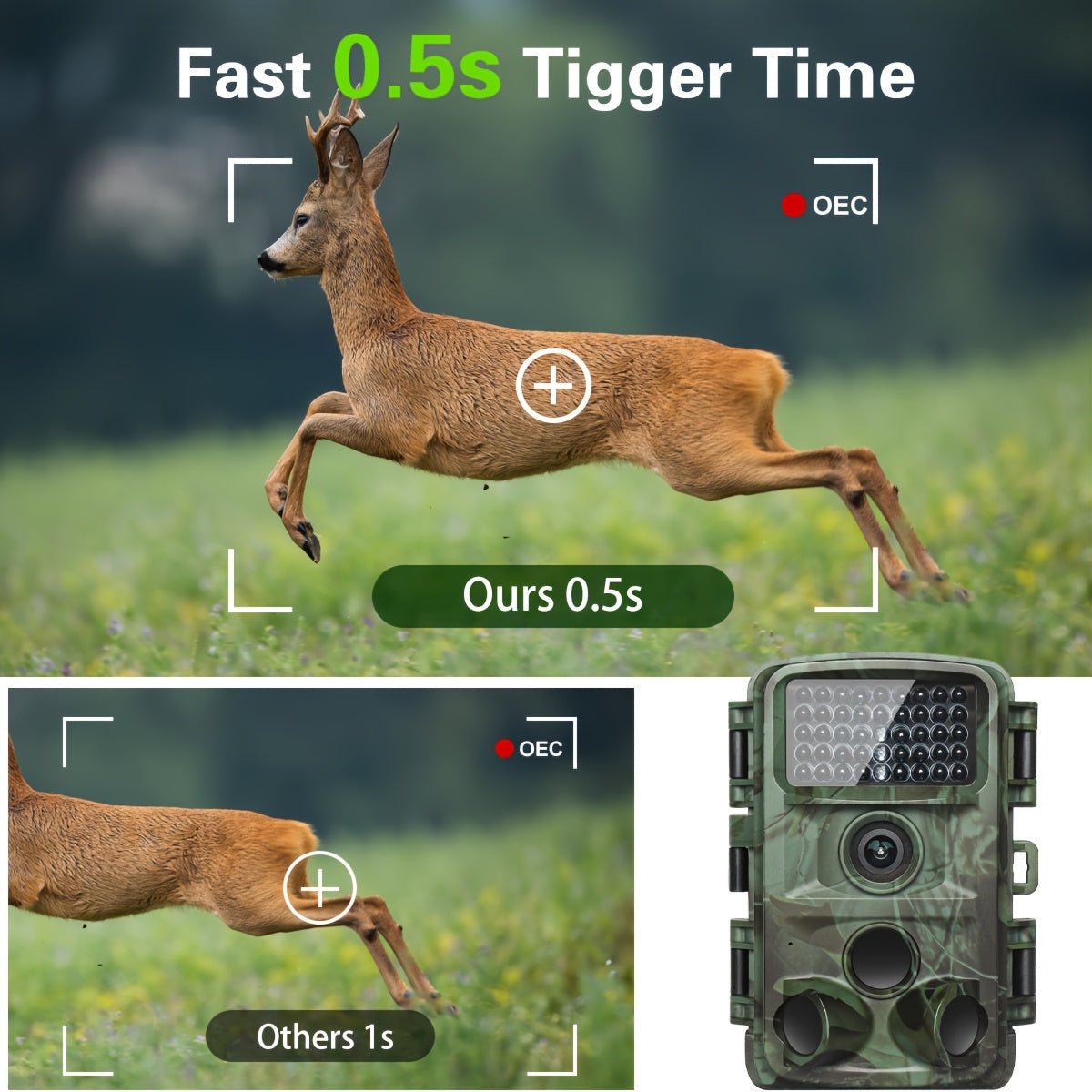 4K 32MP Trail Camera – Motion Detection & Low - Glow Night Vision for Outdoor Use - Bush Range