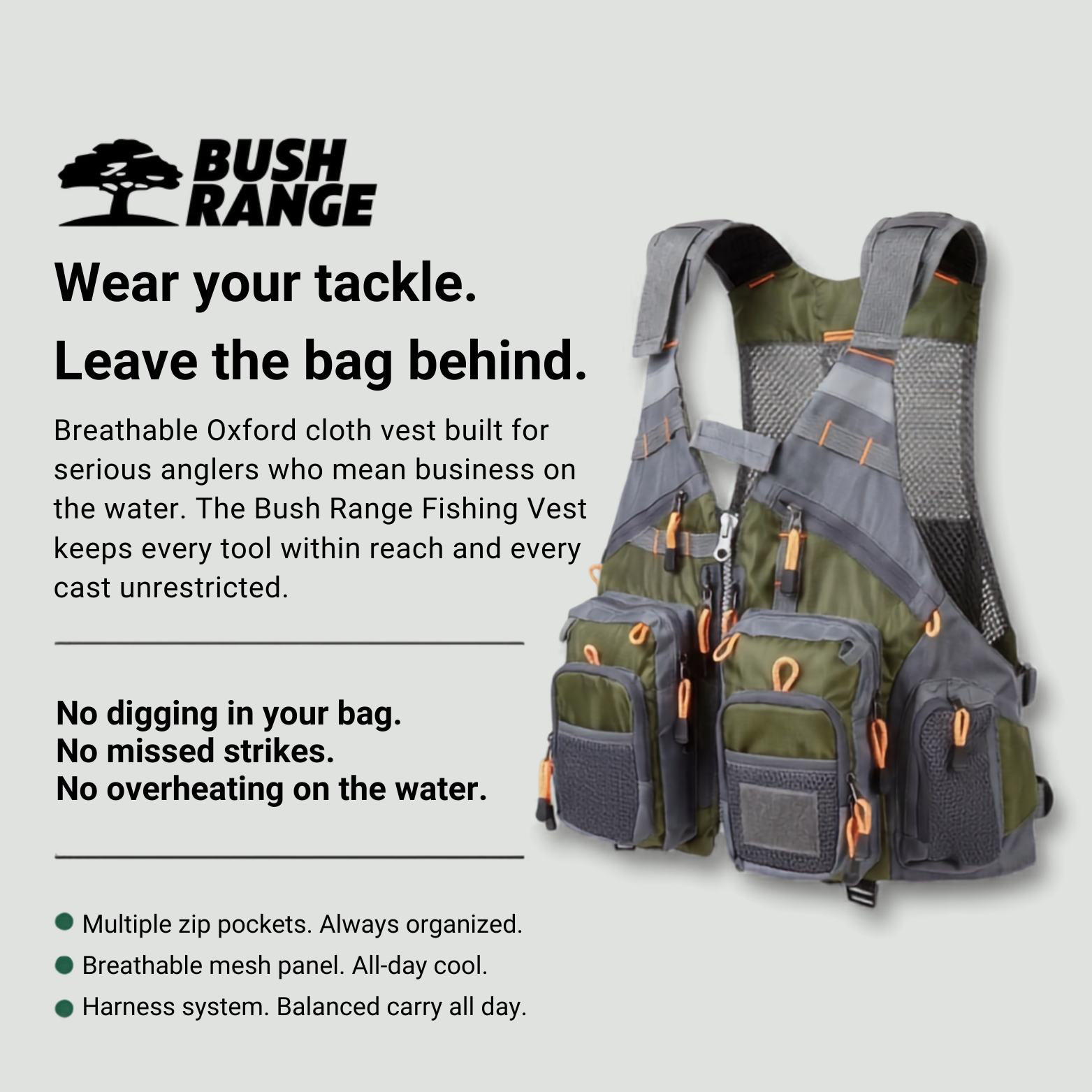 Men’s Multi-Pocket Outdoor Vest – Breathable Design for Fishing