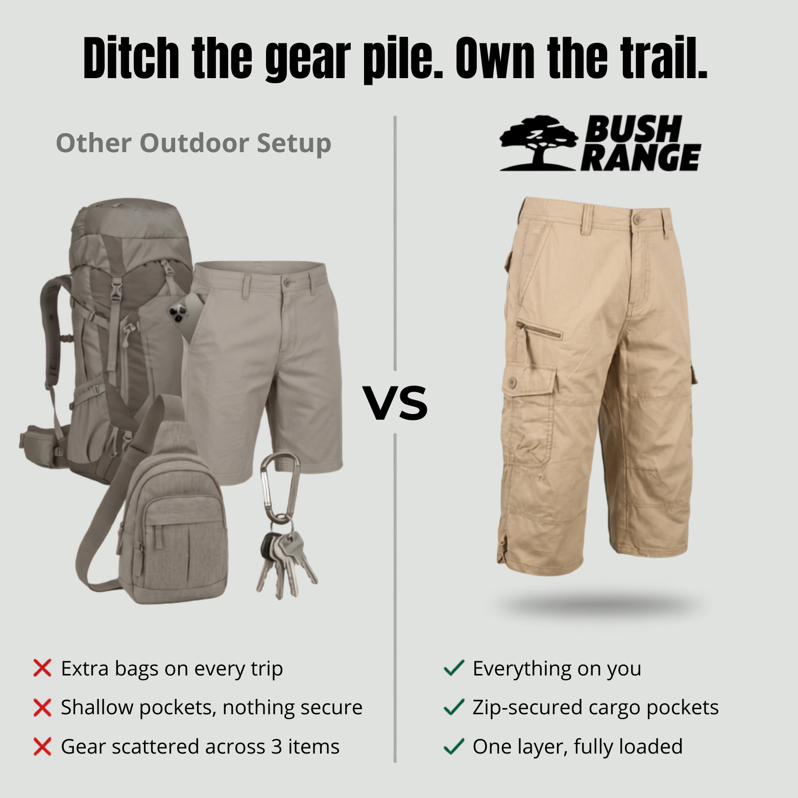 Lightweight Loose-Fit Cargo Shorts – Multi-Pocket Outdoor Wear