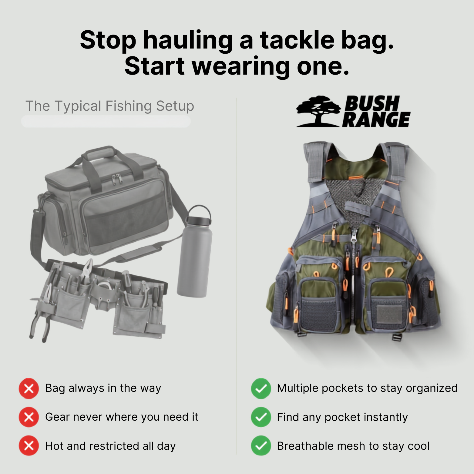 Men’s Multi-Pocket Outdoor Vest – Breathable Design for Fishing