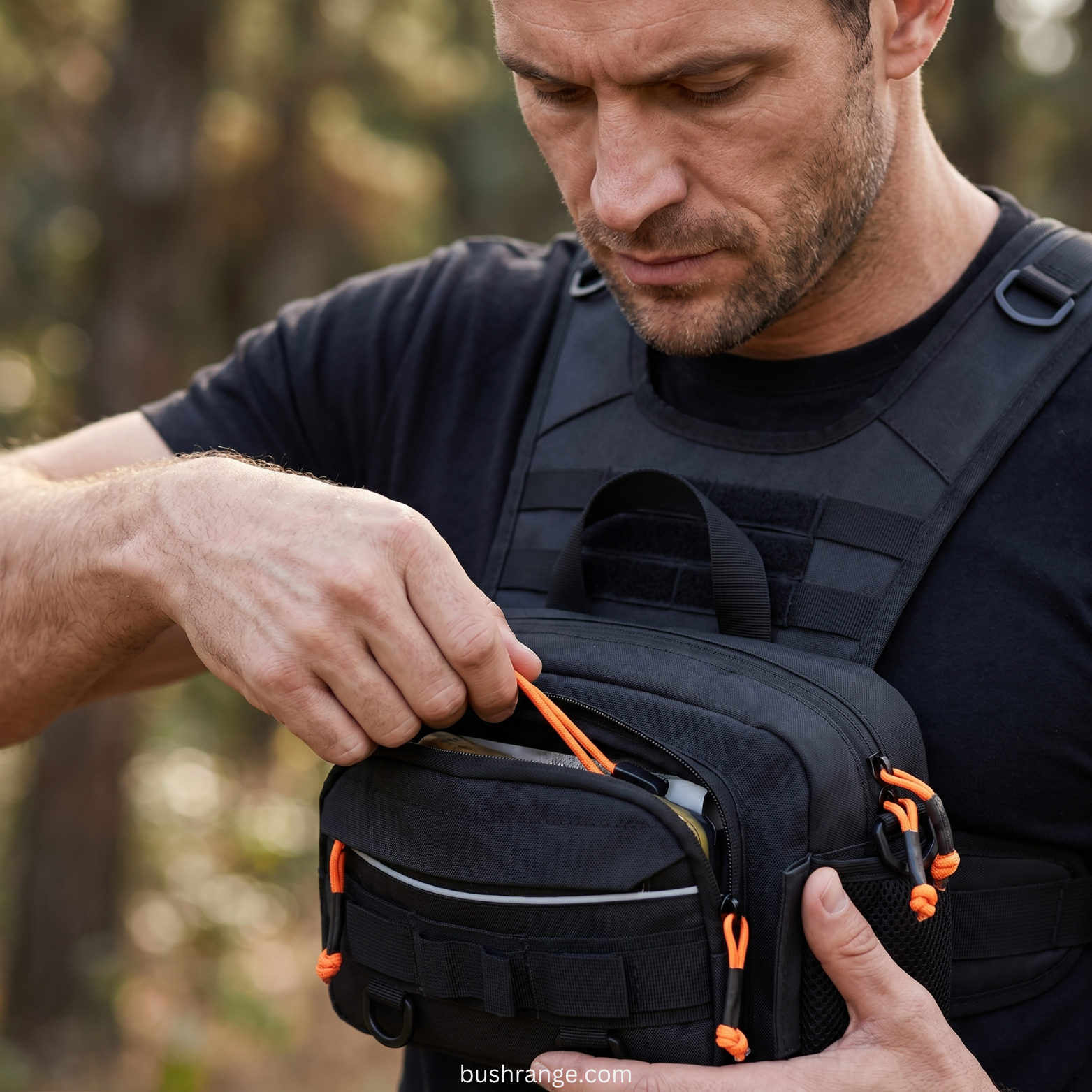 Men’s Outdoor Chest Pack – Hands-Free Zipper Storage for Active Use