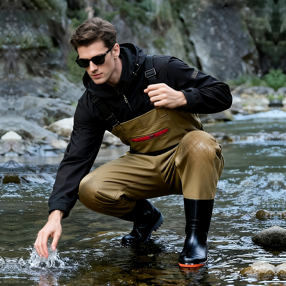 Unisex Fishing Wading Pants – Half Waders with Integrated Water Shoes – view 5