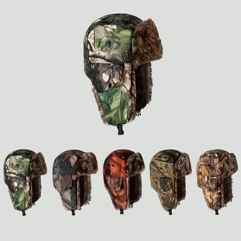 Camouflage Fleece Winter Hat – Warm Outdoor Headwear - Bush Range