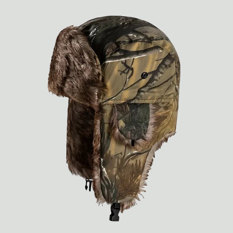 Camouflage Fleece Winter Hat – Warm Outdoor Headwear - Bush Range