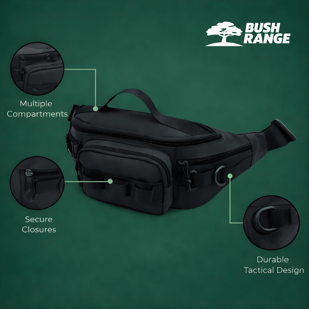 Compact Water Resistant Outdoor Waist Pack – Lightweight Utility Carry - Bush Range