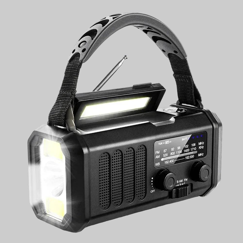 Emergency Radio with Solar & Hand Crank – 10000 mAh Power Bank - Bush Range