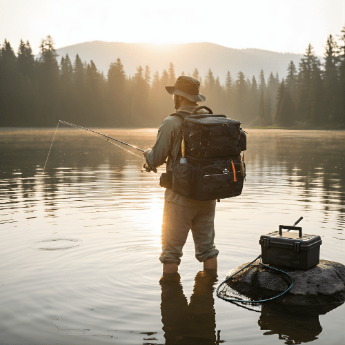 Fishing Backpack with Cooler Compartment and Rod Holder | Multi - Pocket Outdoor Gear Storage - Bush Range