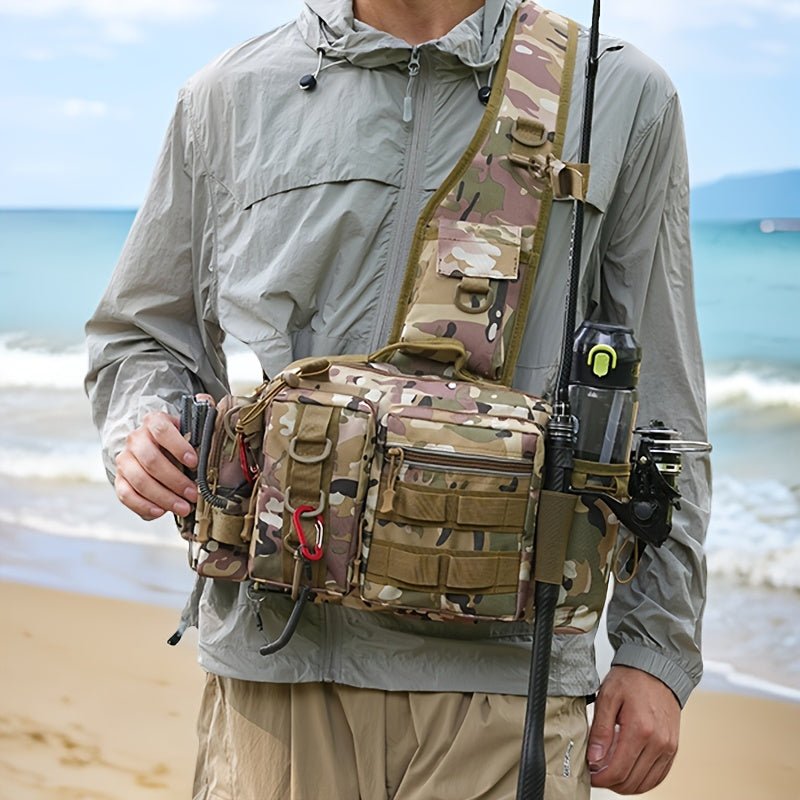 Heavy - Duty Fishing Backpack with Rod Holder – Multi - Compartment Outdoor Gear Pack - Bush Range