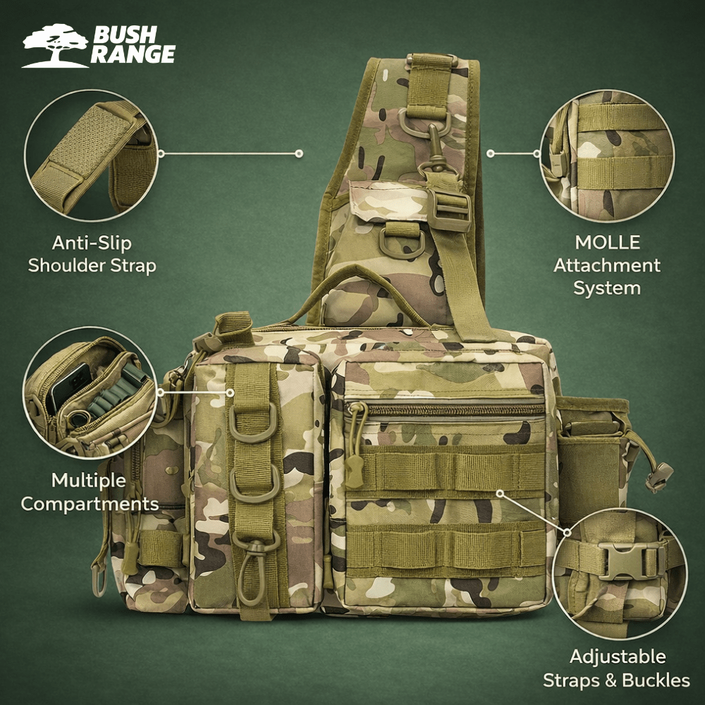Heavy - Duty Fishing Backpack with Rod Holder – Multi - Compartment Outdoor Gear Pack - Bush Range