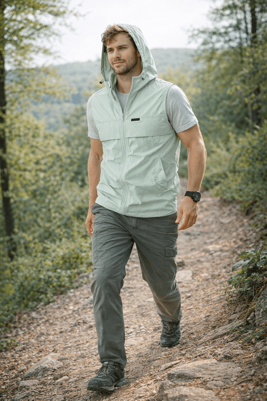 Lightweight Hooded Sleeveless Fishing Vest – Summer Outdoor Layer - Bush Range