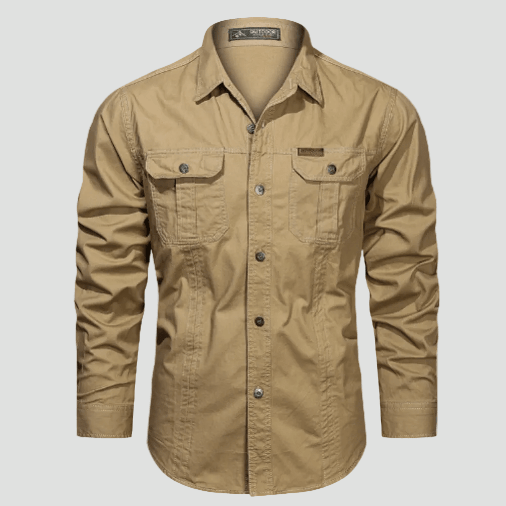 Lightweight Long - Sleeve Outdoor Shirt – Durable Cotton - Blend for Active Use - Bush Range