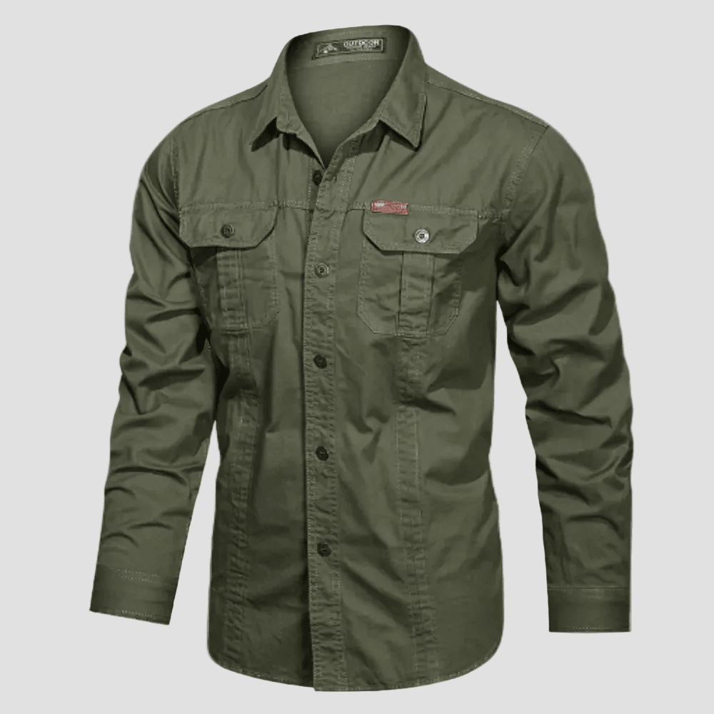 Lightweight Long - Sleeve Outdoor Shirt – Durable Cotton - Blend for Active Use - Bush Range