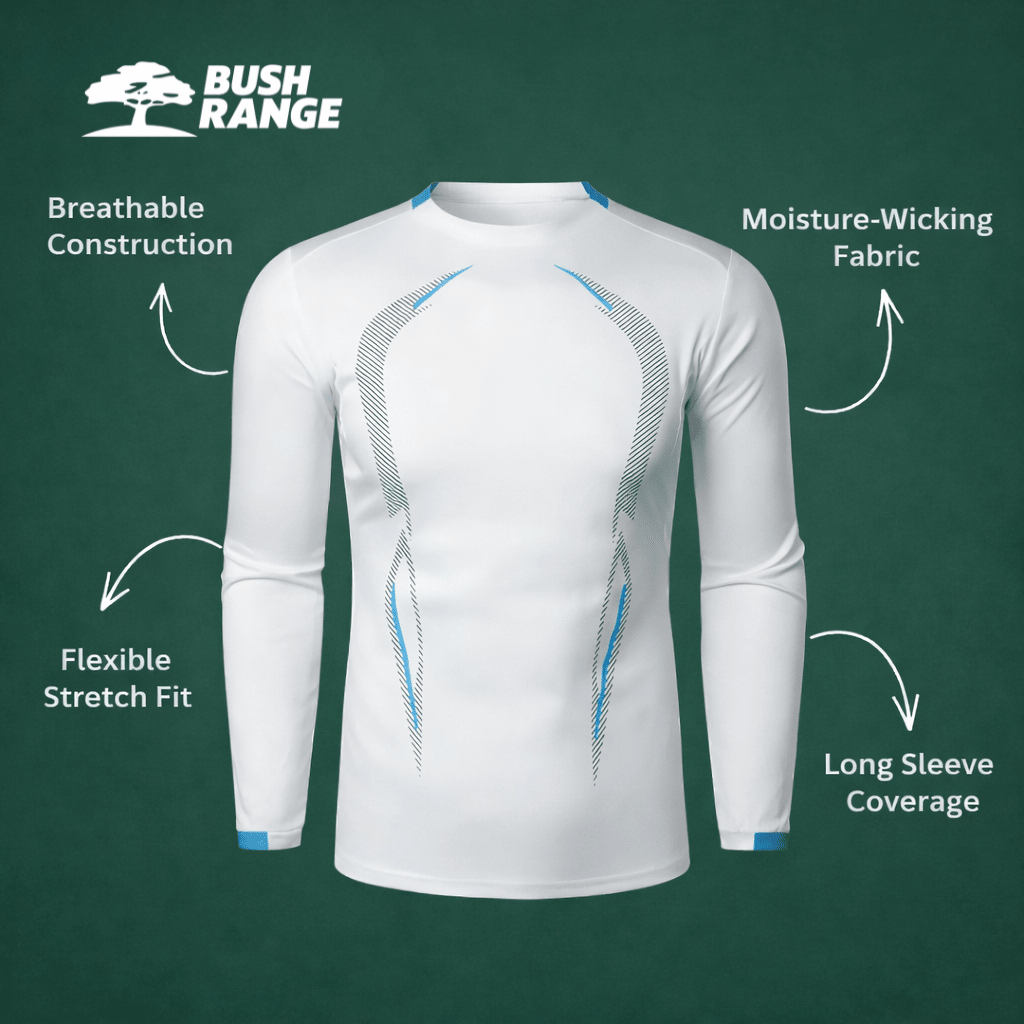 Men’s Breathable Long Sleeve Outdoor T Shirt – Lightweight Trail Layer - Bush Range