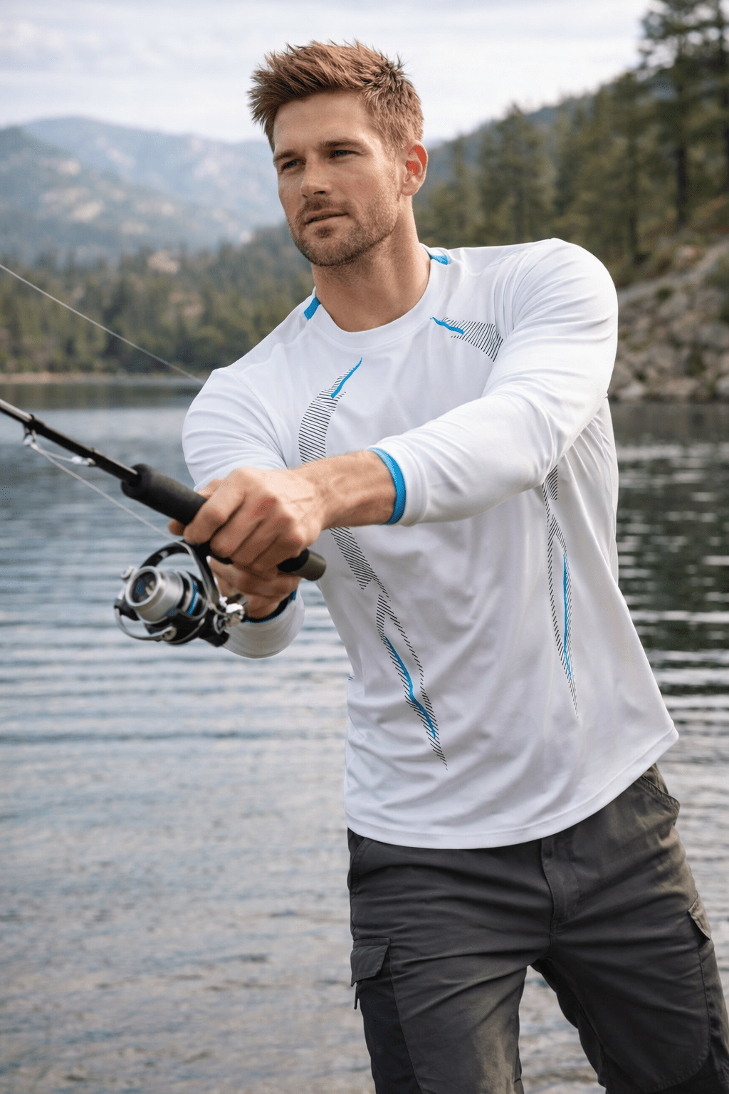 Men’s Breathable Long Sleeve Outdoor T Shirt – Lightweight Trail Layer - Bush Range