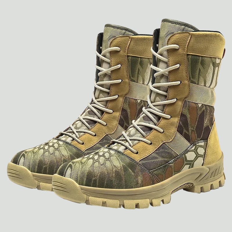 Men’s Camo Hiking Boots – Breathable High - Top Design with Lace - Up Support - Bush Range