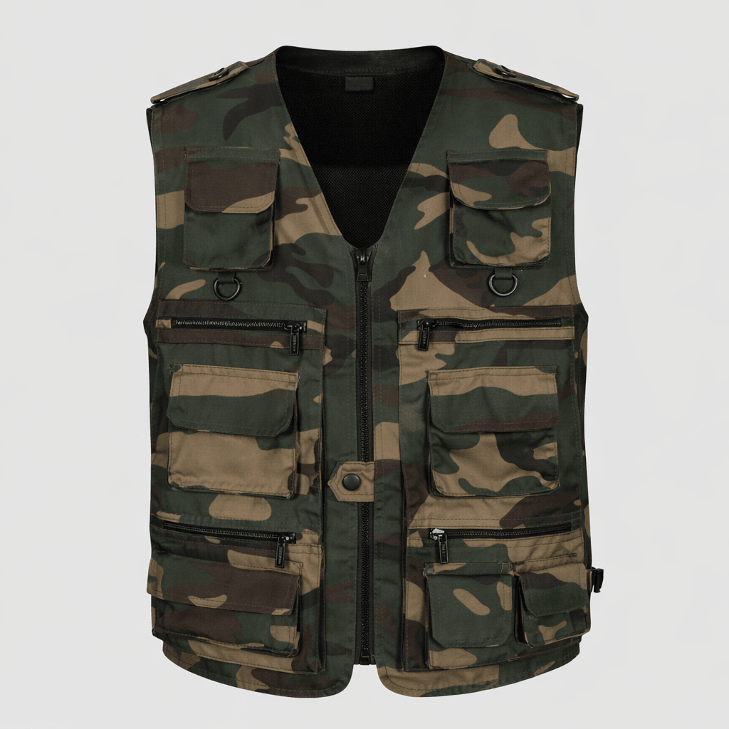 Men’s Camouflage Outdoor Vest – Multi Pocket Utility Design - Bush Range