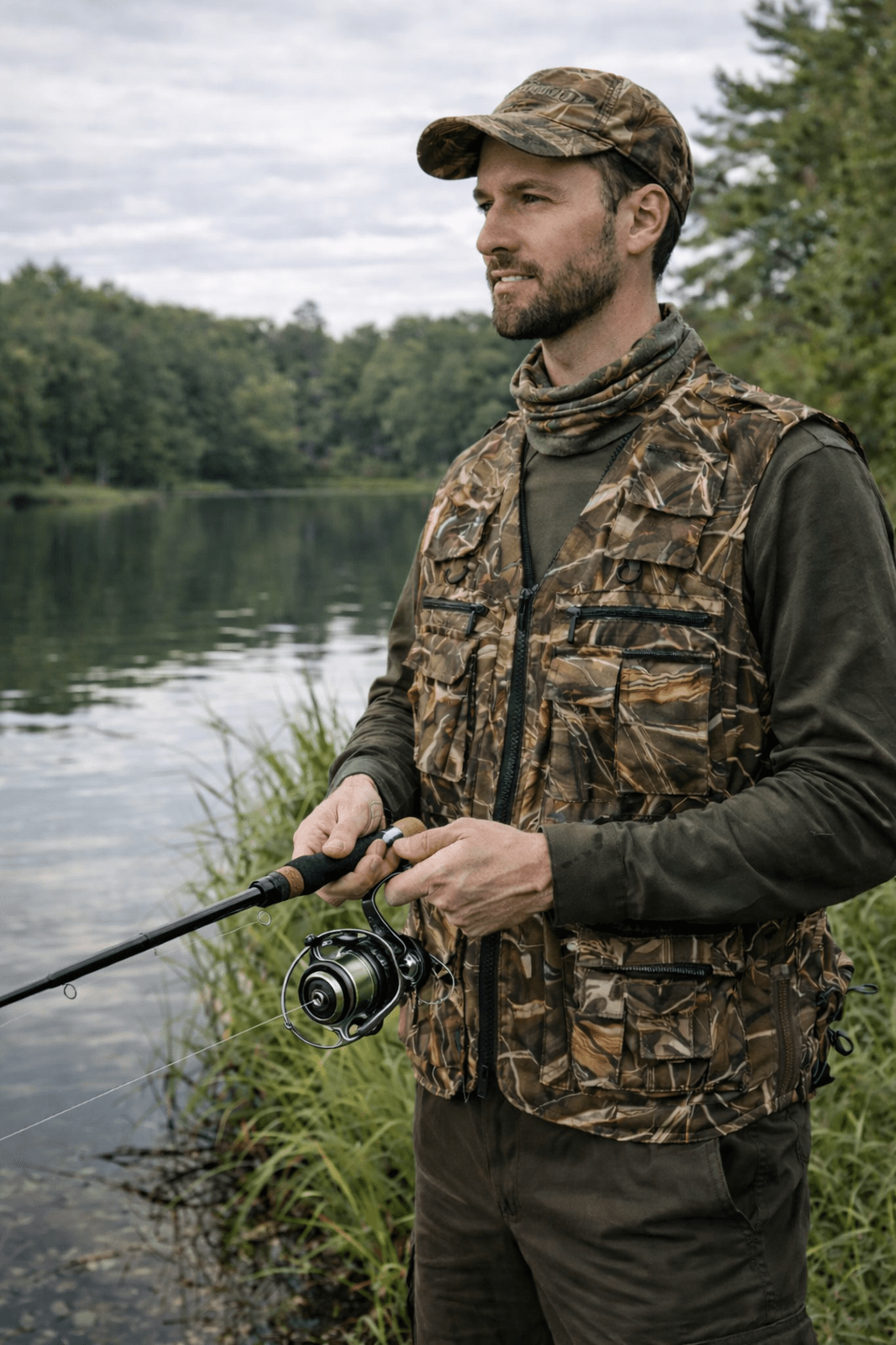 Men’s Camouflage Outdoor Vest – Multi Pocket Utility Design - Bush Range