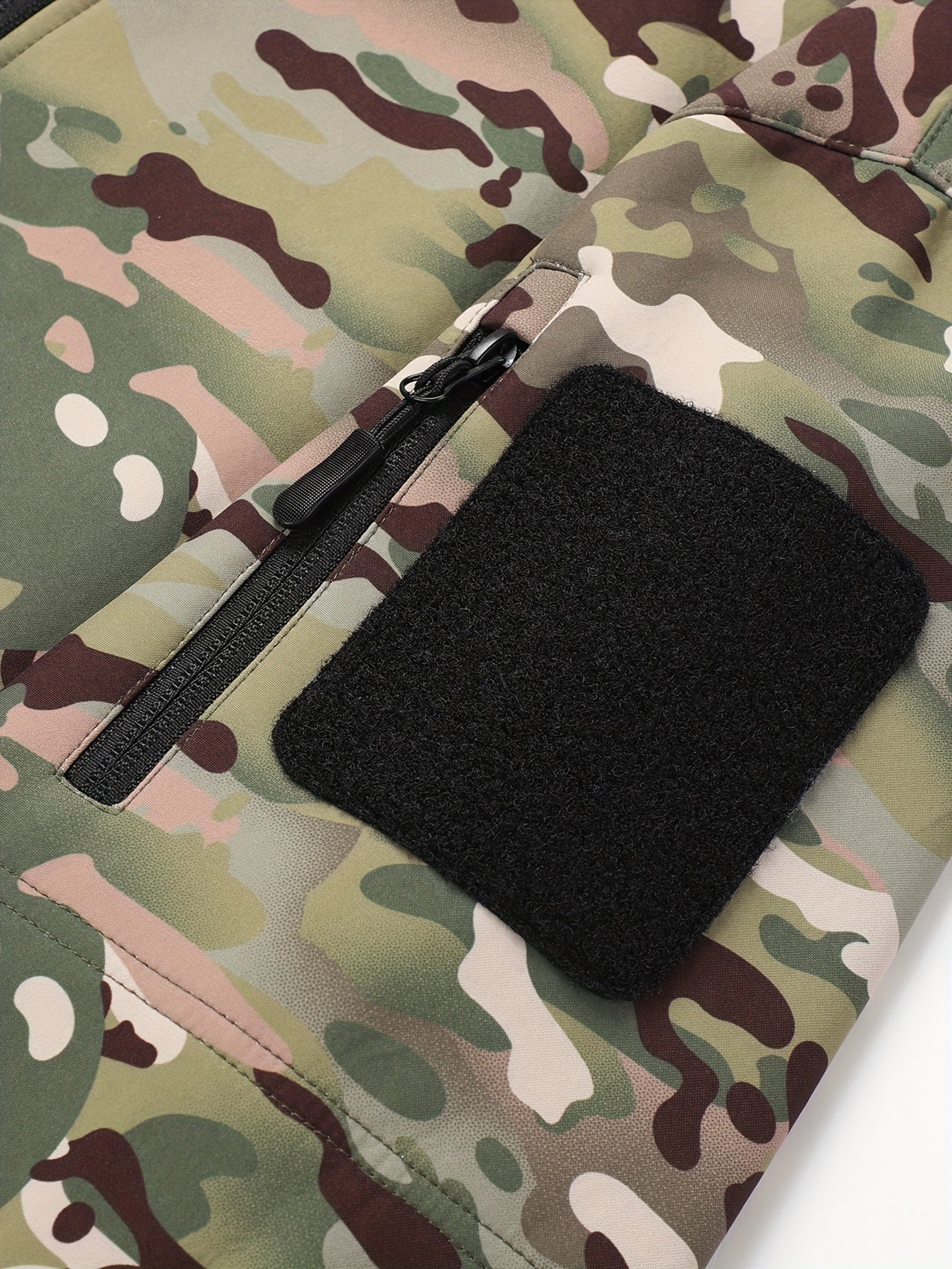 Men’s Camouflage Softshell Jacket – Hooded Outdoor Layer for Cold Weather Use - Bush Range