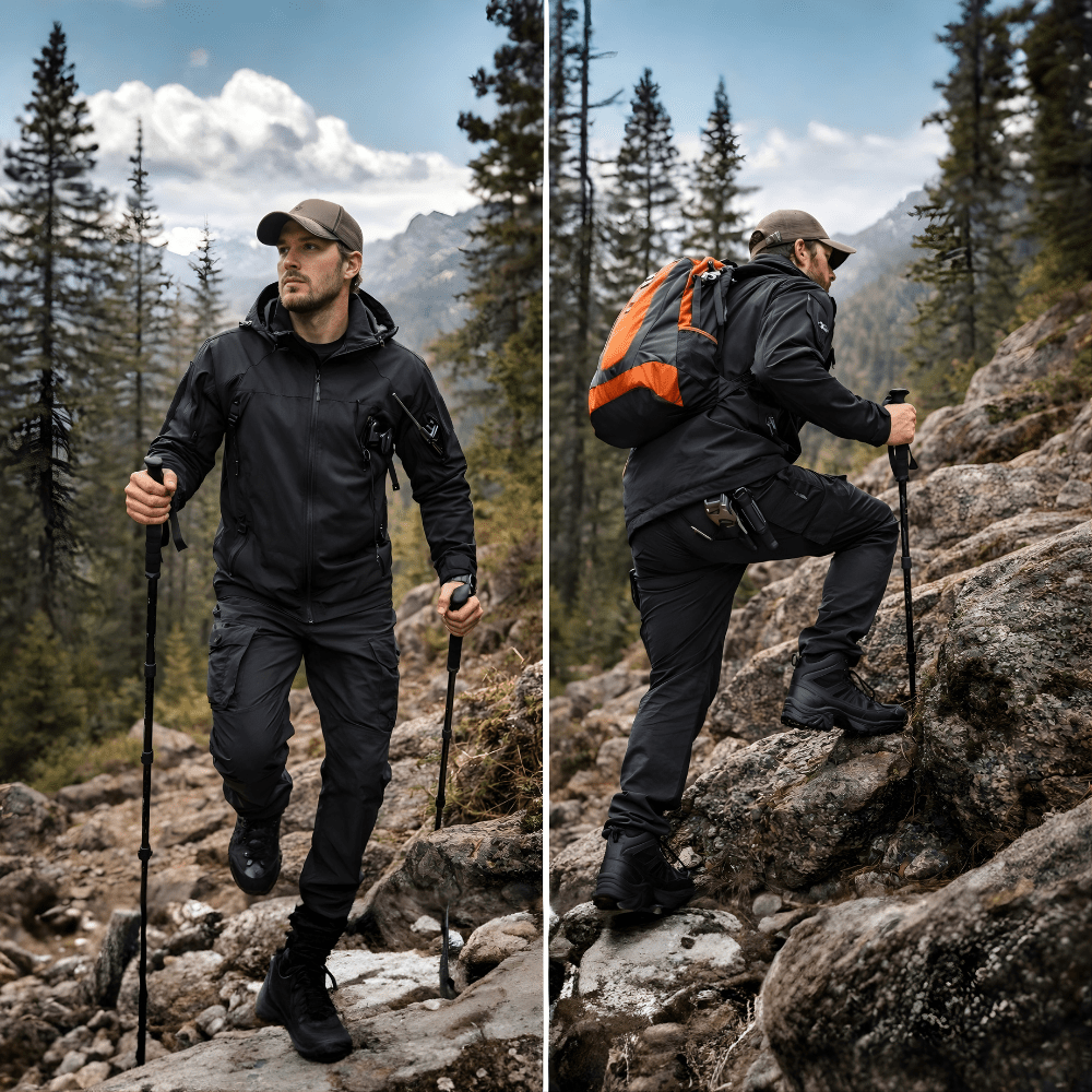 Men’s Fleece - Lined Hooded Jacket and Pants Set – Outdoor Wear for Cooler Conditions - Bush Range