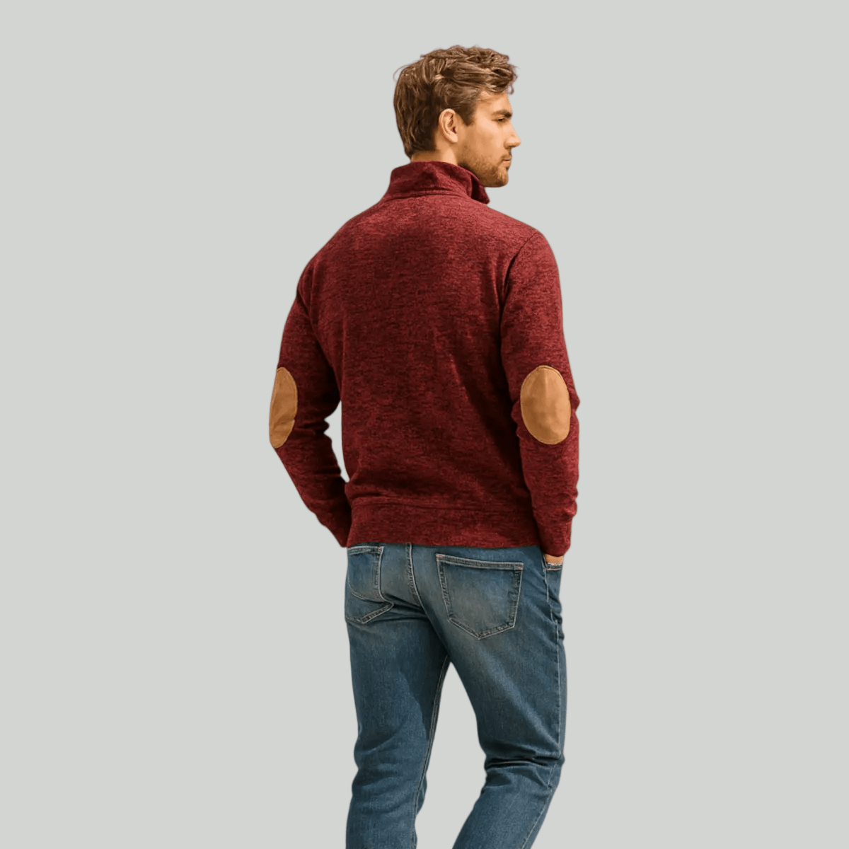 Men’s Knitted Outdoor Sweater – Stand Collar for Cold Weather Use - Bush Range