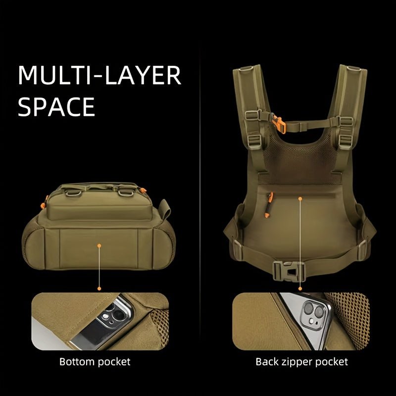 Men’s Outdoor Chest Pack – Hands - Free Zipper Storage for Active Use - Bush Range
