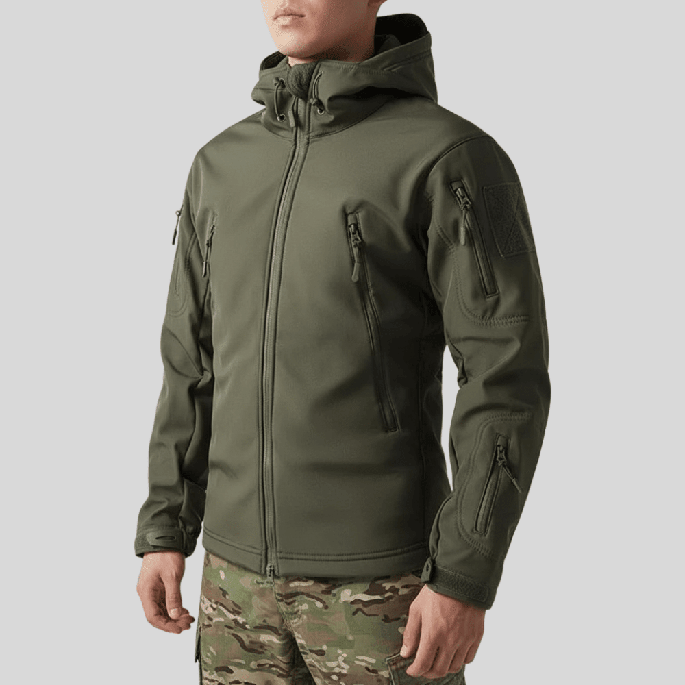 Men’s Softshell Hiking Jacket – Wind - Resistant Fleece - Lined Layer - Bush Range