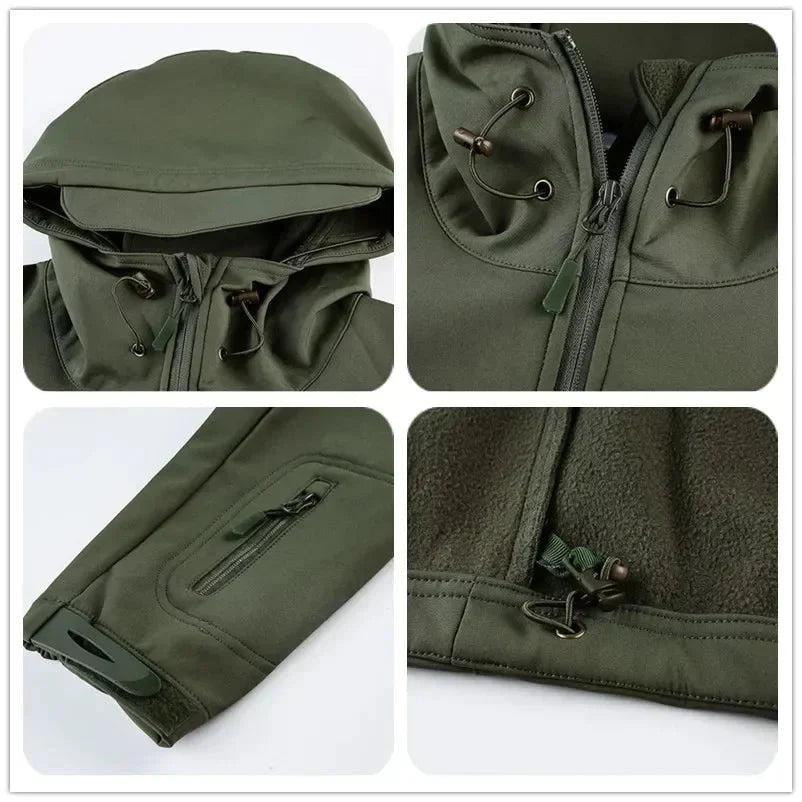 Men’s Softshell Hiking Jacket – Wind - Resistant Fleece - Lined Layer - Bush Range