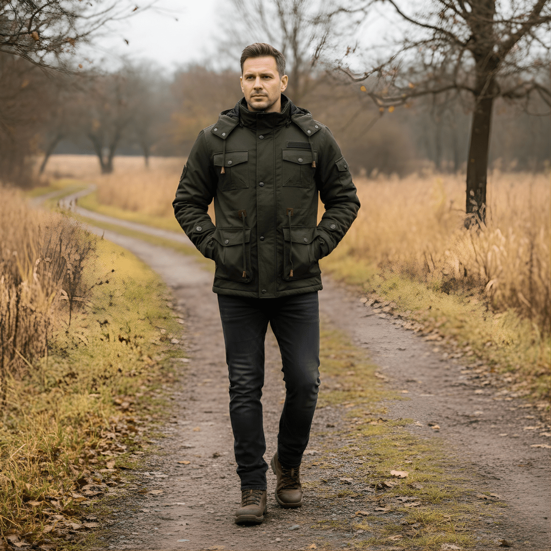 Men’s Tactical Outdoor Jacket – Multi Pocket Design for Cold Weather Use - Bush Range