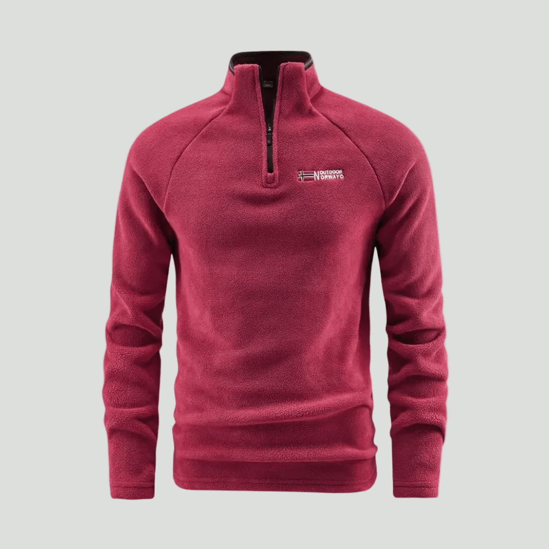 Men’s Thermal Fleece Half - Zip Jacket – Breathable Mid - Layer for Cold Weather - Bush Range