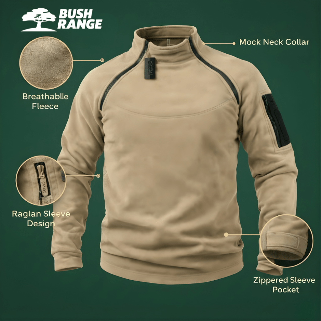 Men’s Warm Fleece Pullover – Breathable Layer for Outdoor Use - Bush Range