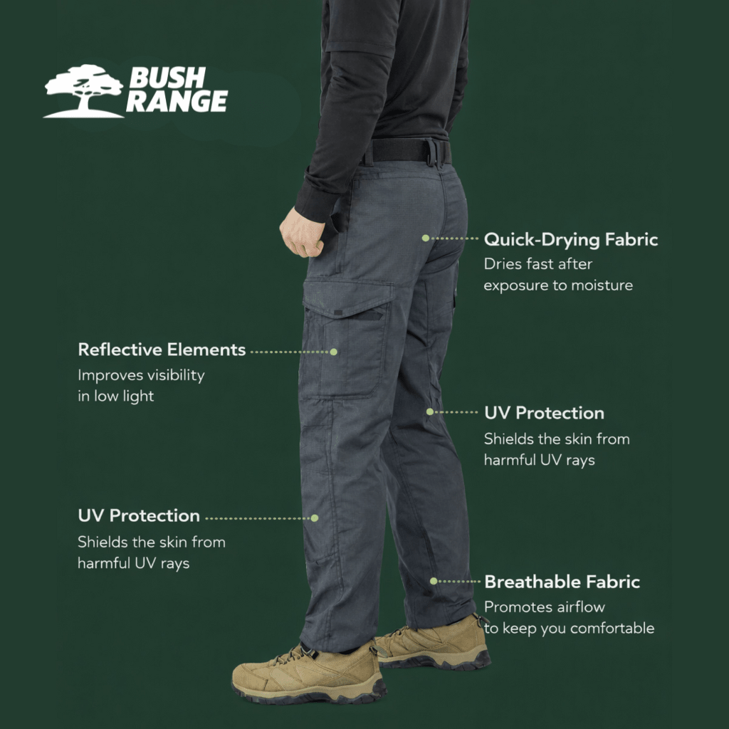 Men’s Weather - Resistant Outdoor Trousers – Durable Design for Active Use - Bush Range