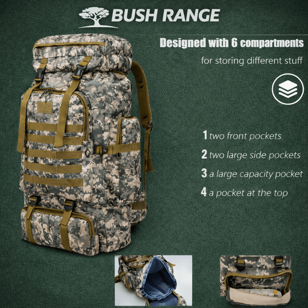 Outdoor hiking backpack – foldable drawstring backpack for camping and travel - Bush Range