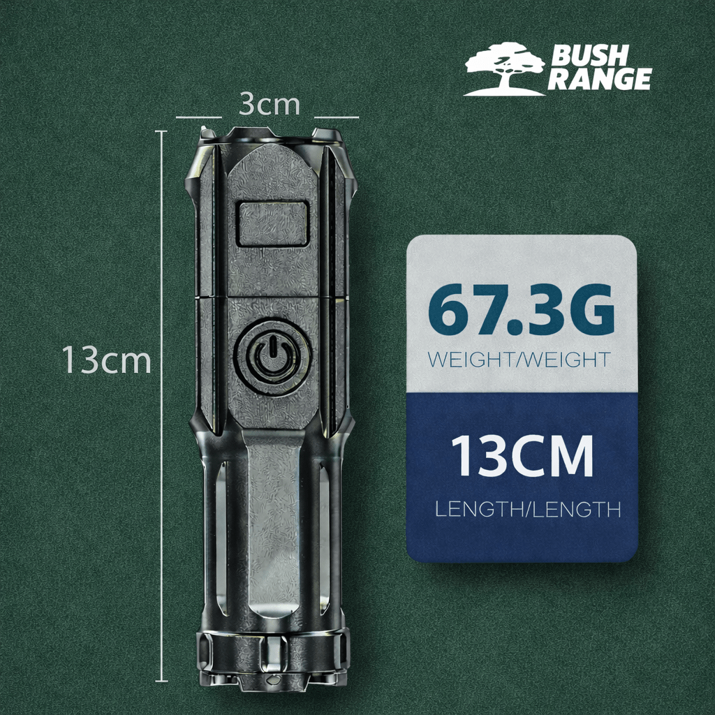 Portable Zoom Torch with Focusable Beam – Compact & Rechargeable - Bush Range