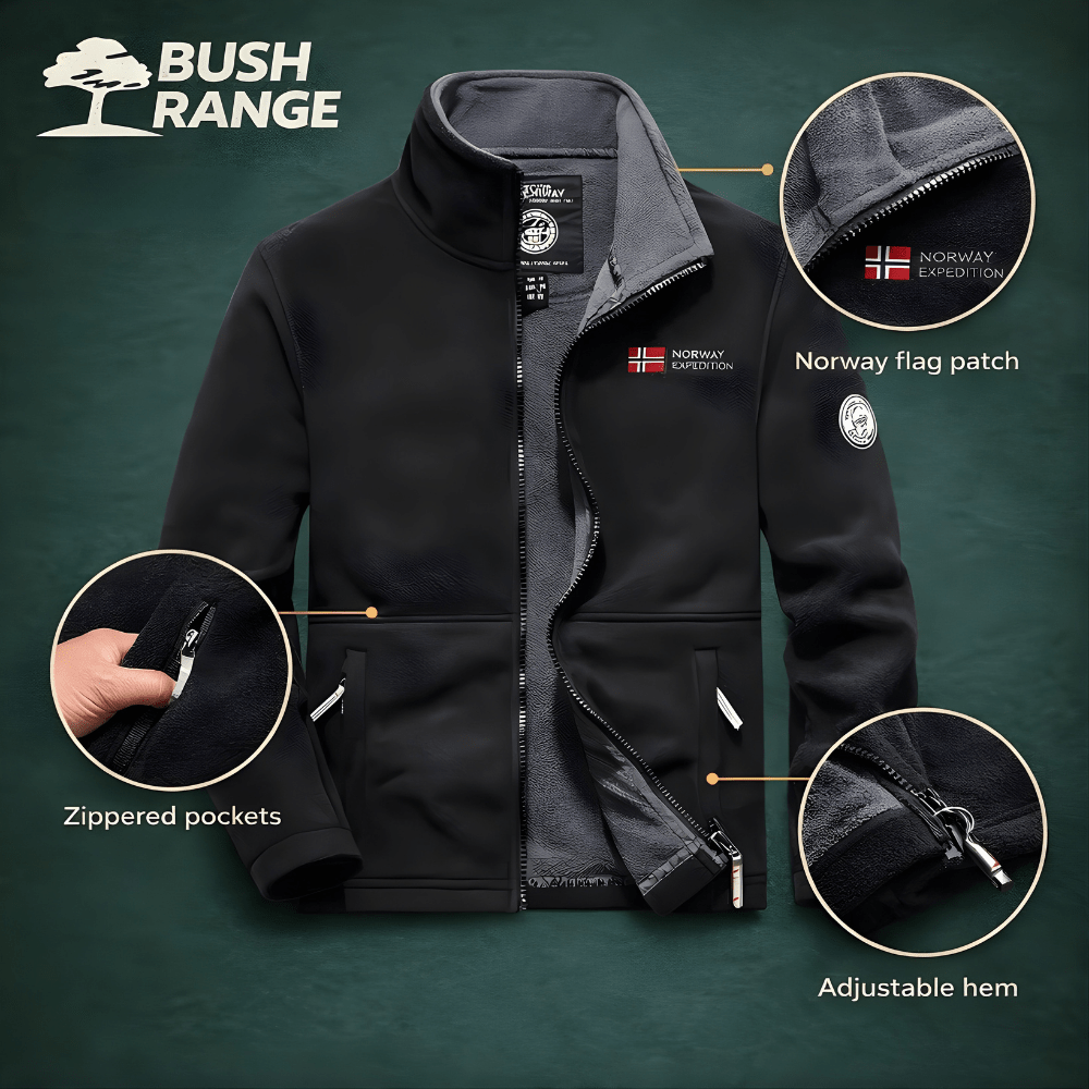 Thermal Breathable Fleece Jacket – Lightweight Mid - Layer for Outdoor Use - Bush Range