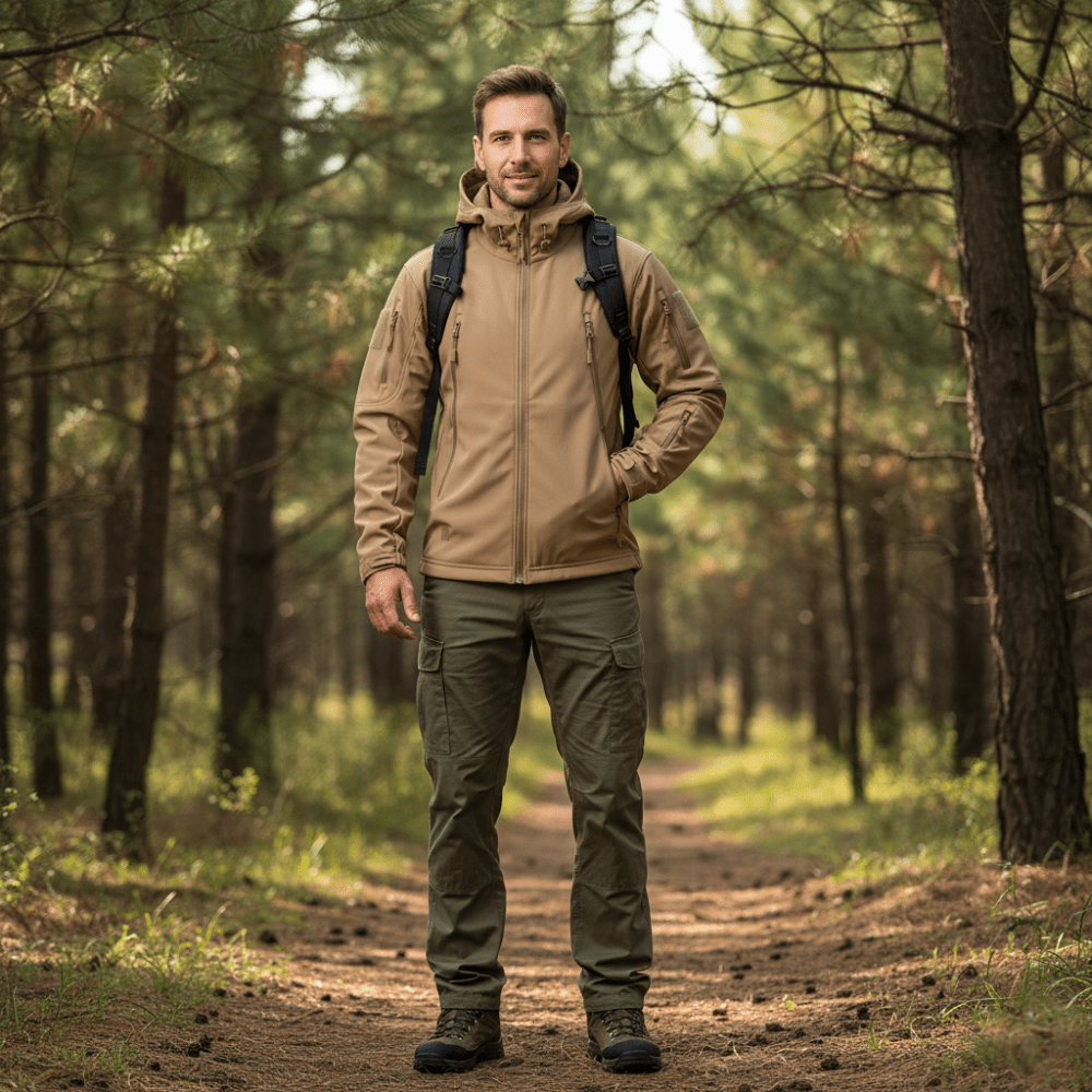 Waterproof Softshell Outdoor Jacket – Hooded Protection for All Conditions - Bush Range